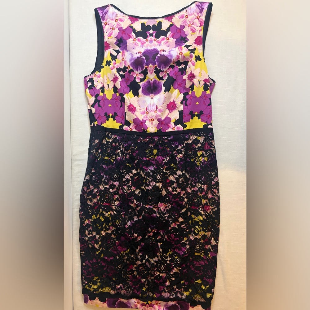Maggie London floral and lace  cocktail dress (12)
